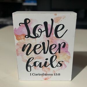 Love Never Fails Decorative Block